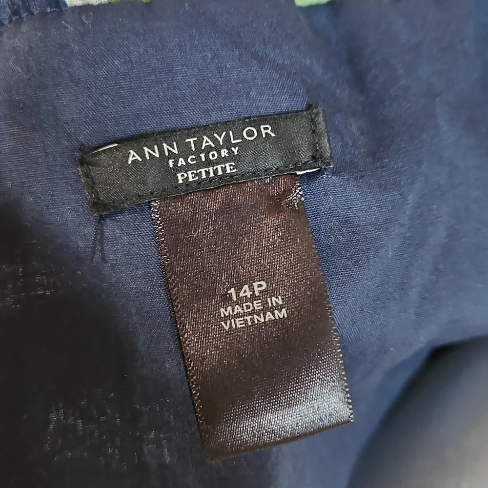 Ann Taylor Factory 14P Amalfi Palm Tropical Midi Halter Dress Cruise Resortwear - Picture 4 of 9